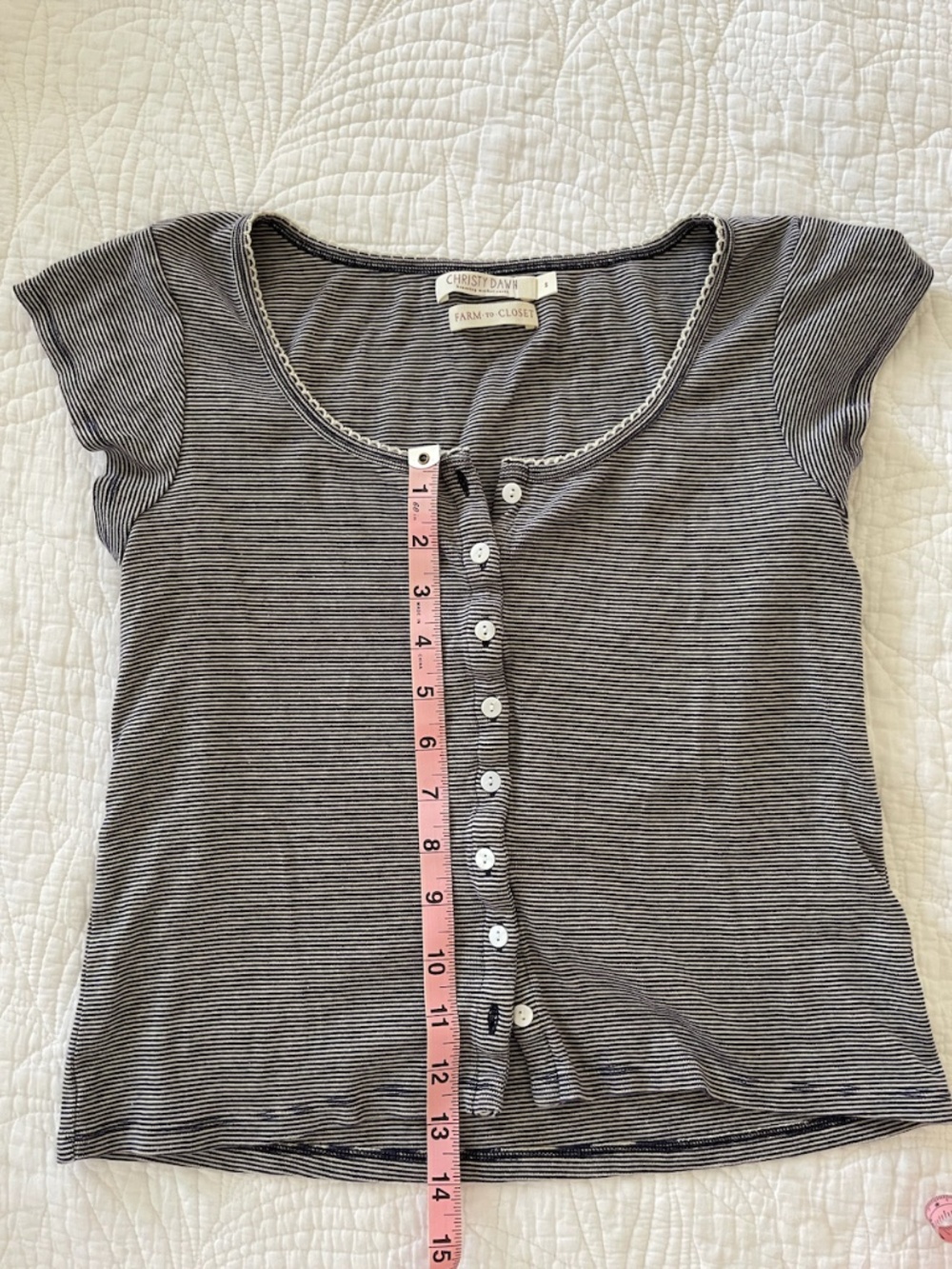 Christy Dawn Bridget Tee in Navy Stripe Size S - Picture 4 of 9
